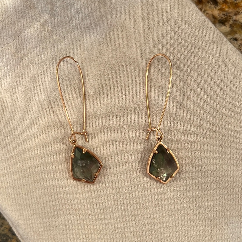 Kendra Scott rose gold and brown earrings